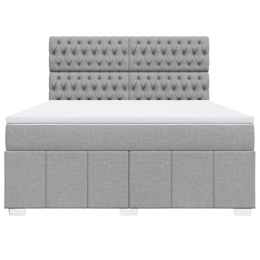 Sommier à lattes de lit avec matelas Gris clair 180x200cm Tissu Lits & cadres de lit vidaXL