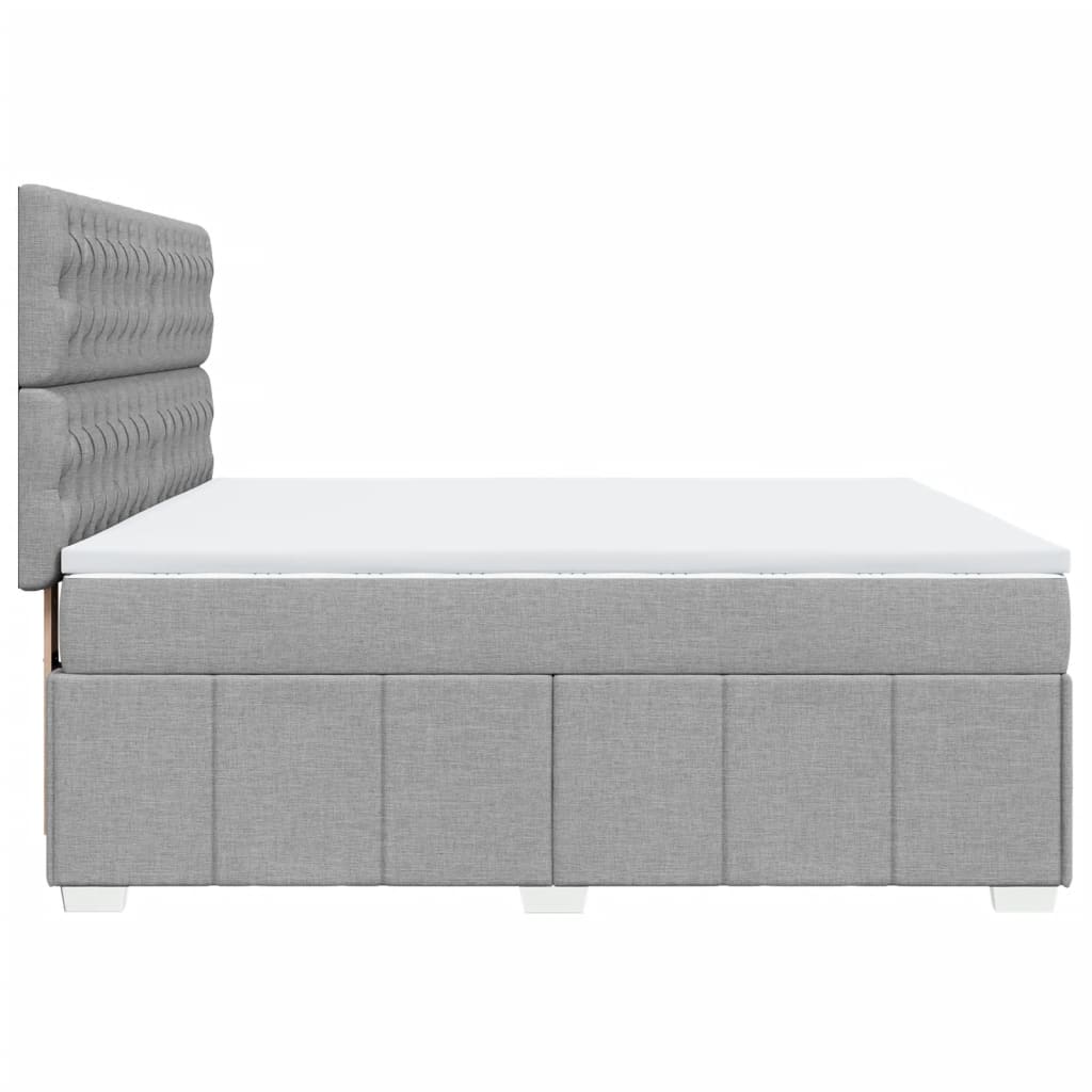 Sommier à lattes de lit avec matelas Gris clair 180x200cm Tissu Lits & cadres de lit vidaXL