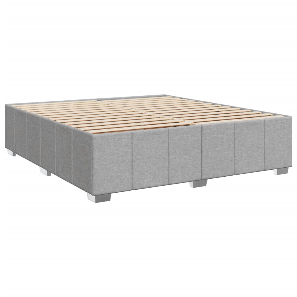 Sommier à lattes de lit avec matelas Gris clair 180x200cm Tissu Lits & cadres de lit vidaXL