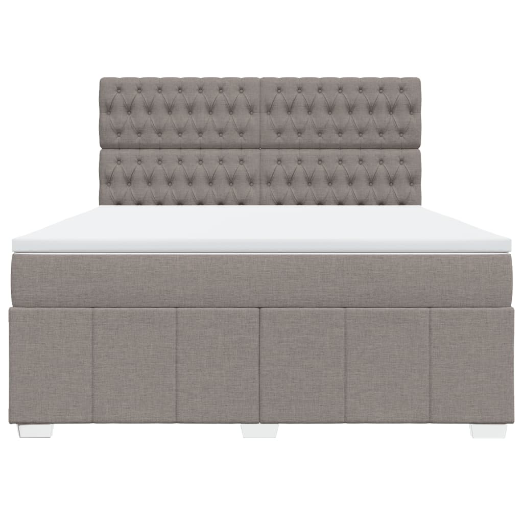 Sommier à lattes de lit avec matelas Taupe 180x200 cm Tissu Lits & cadres de lit vidaXL