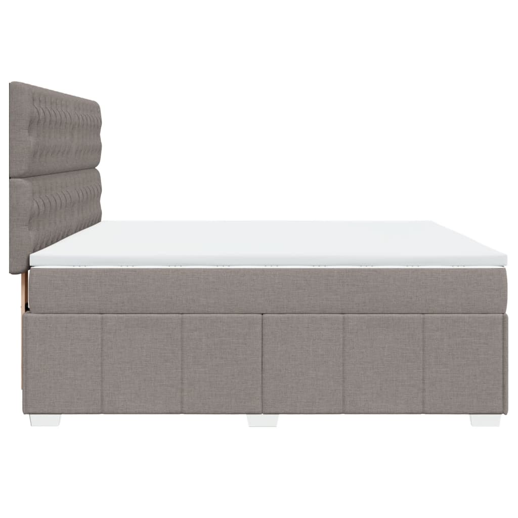 Sommier à lattes de lit avec matelas Taupe 180x200 cm Tissu Lits & cadres de lit vidaXL