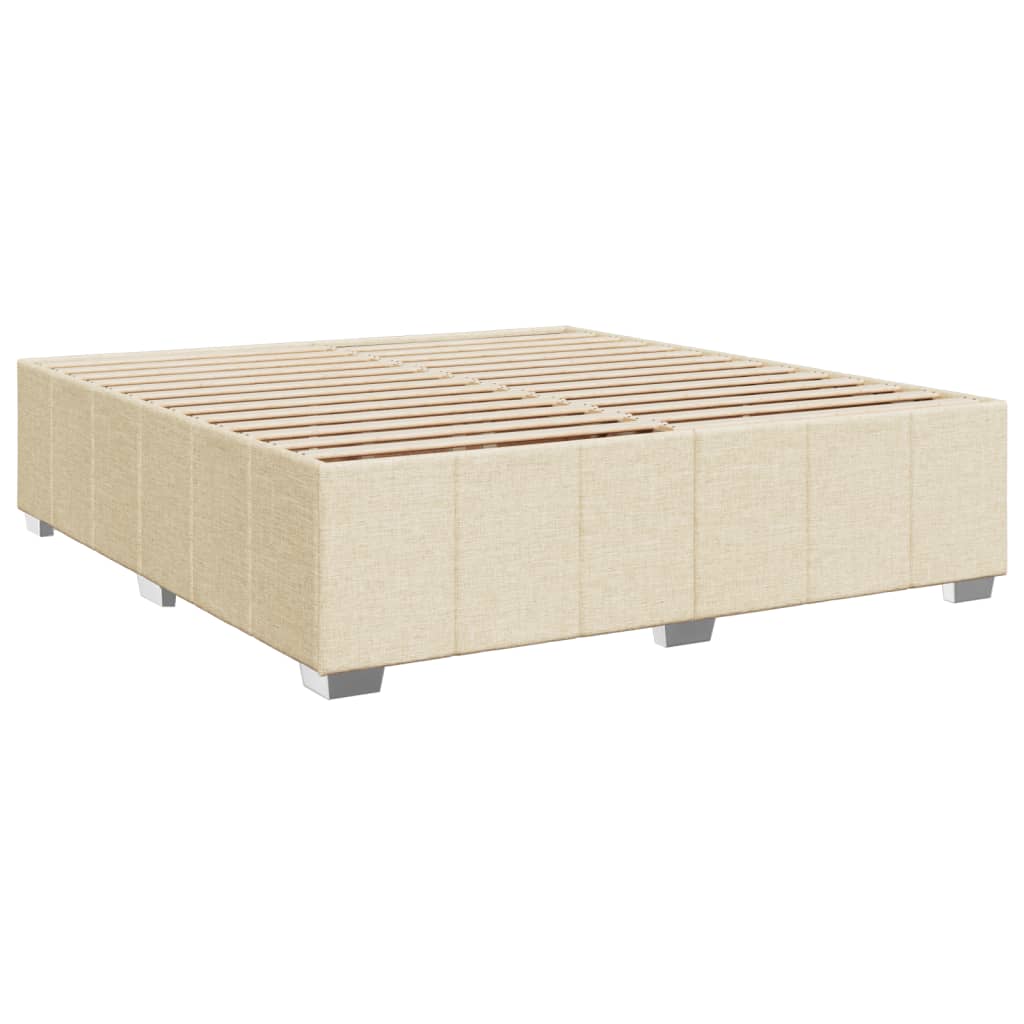 Sommier à lattes de lit avec matelas Crème 180x200 cm Tissu Lits & cadres de lit vidaXL