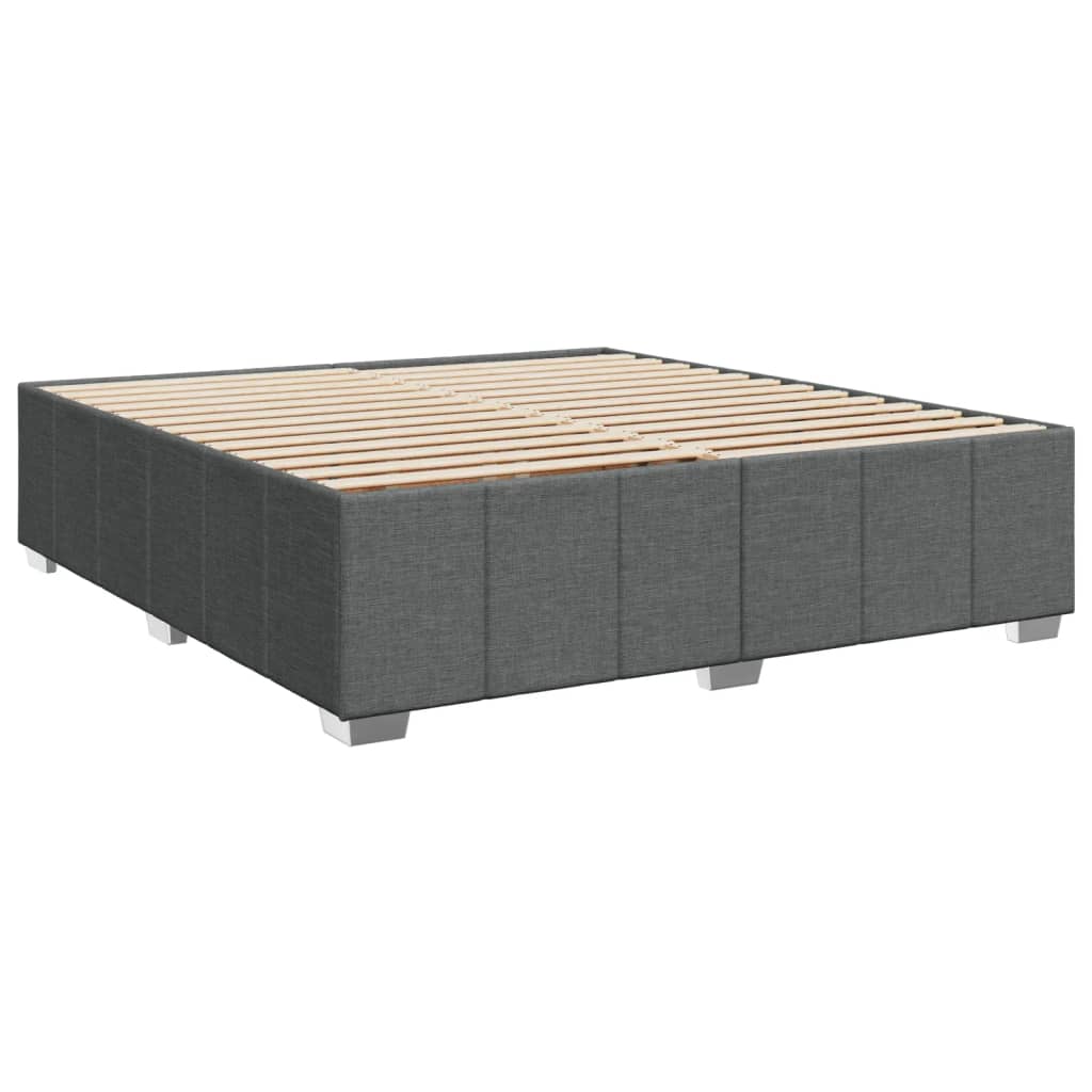 Sommier à lattes de lit avec matelas Gris foncé 180x200cm Tissu Lits & cadres de lit vidaXL