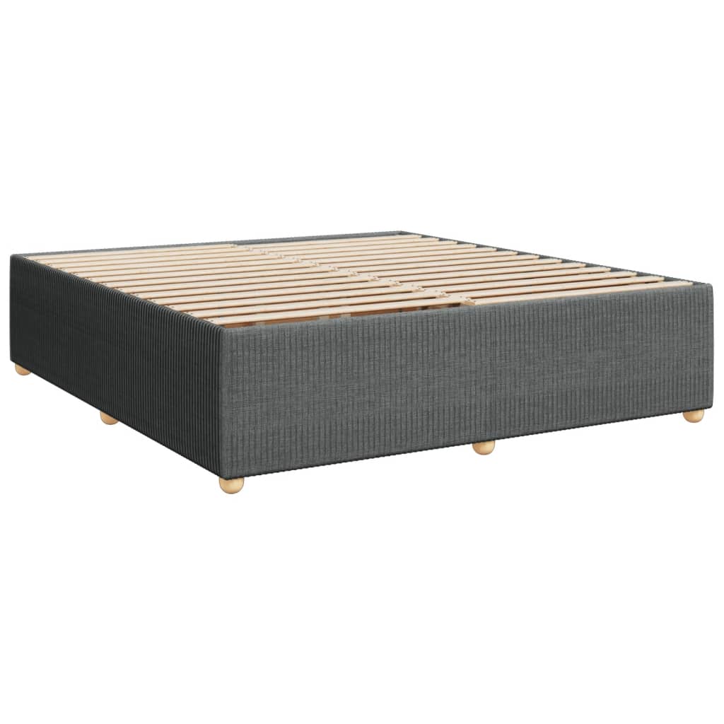 Sommier à lattes de lit avec matelas Gris foncé 180x200cm Tissu Lits & cadres de lit vidaXL