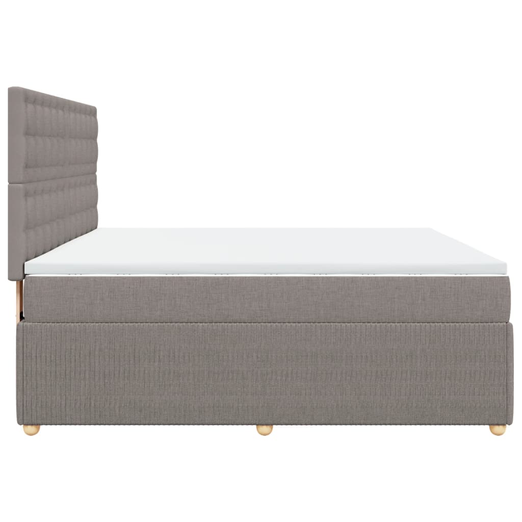 Sommier à lattes de lit avec matelas Taupe 180x200 cm Tissu Lits & cadres de lit vidaXL