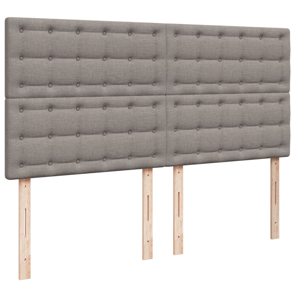 Sommier à lattes de lit avec matelas Taupe 180x200 cm Tissu Lits & cadres de lit vidaXL