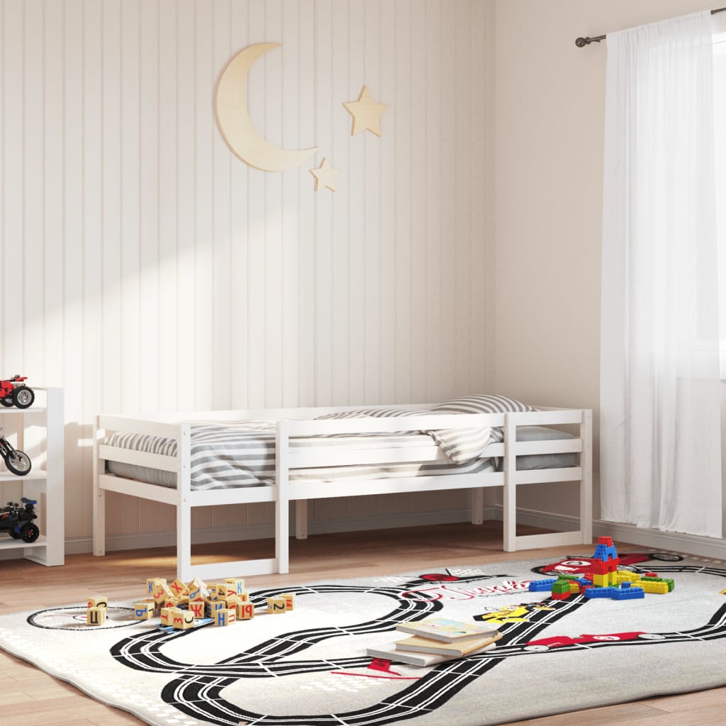 Cadre de lit pour enfants blanc 80x200 cm bois de pin massif Lits & cadres de lit vidaXL   