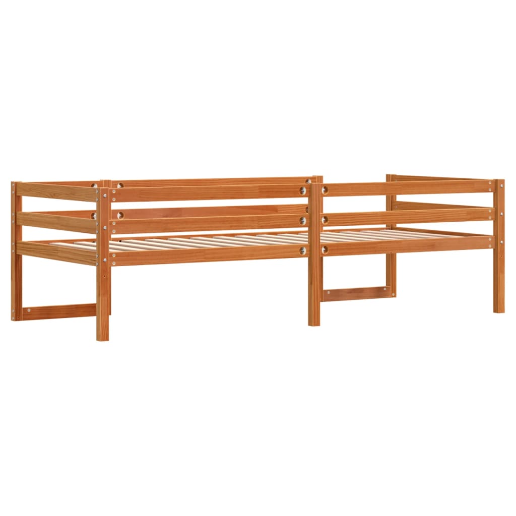 Cadre de lit d'enfants marron cire 90x190 cm bois de pin massif Lits & cadres de lit vidaXL   