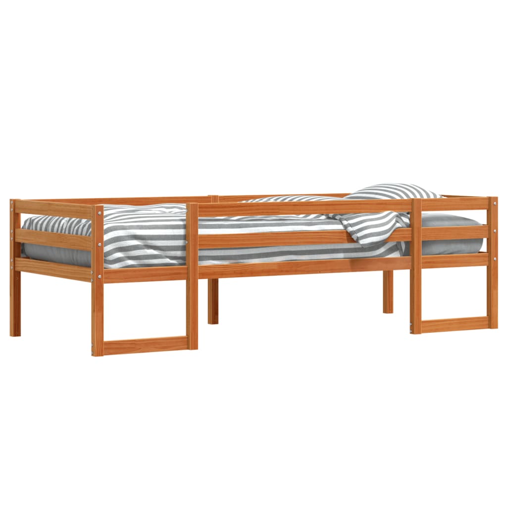 Cadre de lit d'enfant marron cire 75x190 cm bois de pin massif Lits & cadres de lit vidaXL   