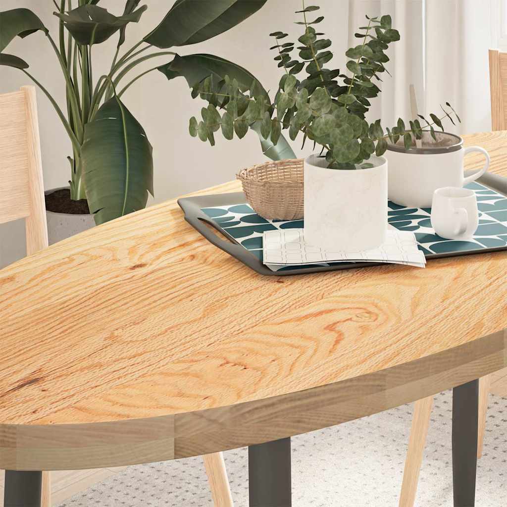 Dessus de table 140x60x4 cm bois de chêne massif ovale Plateaux de table vidaXL   