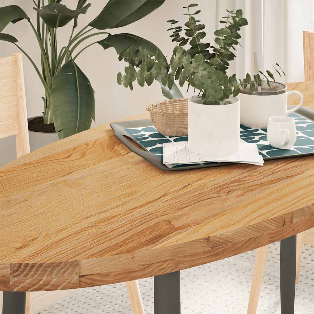 Dessus de table 140x60x4 cm bois de chêne massif ovale Plateaux de table vidaXL   