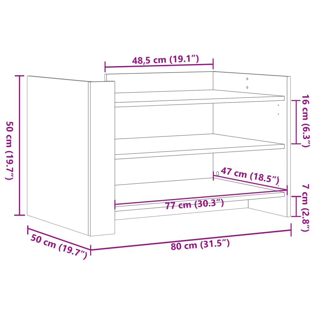 Table basse blanc 80x50x50 cm bois d'ingénierie Tables basses vidaXL   