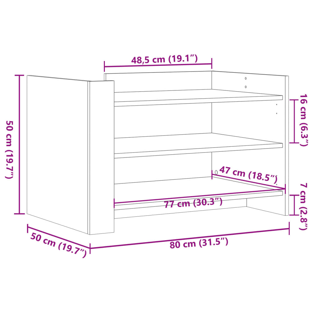 Table basse chêne fumé 80x50x50 cm bois d'ingénierie Tables basses vidaXL   