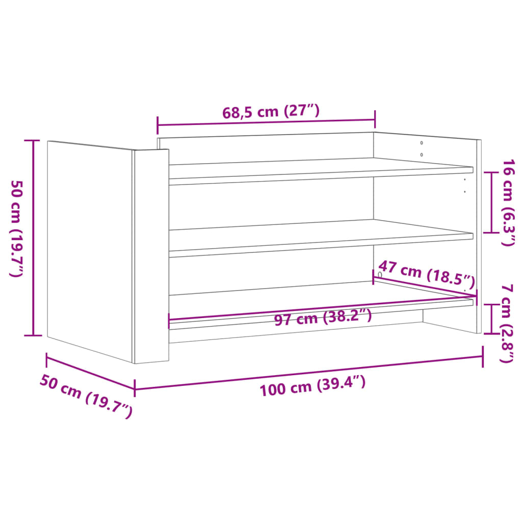 Table basse blanc 100x50x50 cm bois d'ingénierie Tables basses vidaXL   