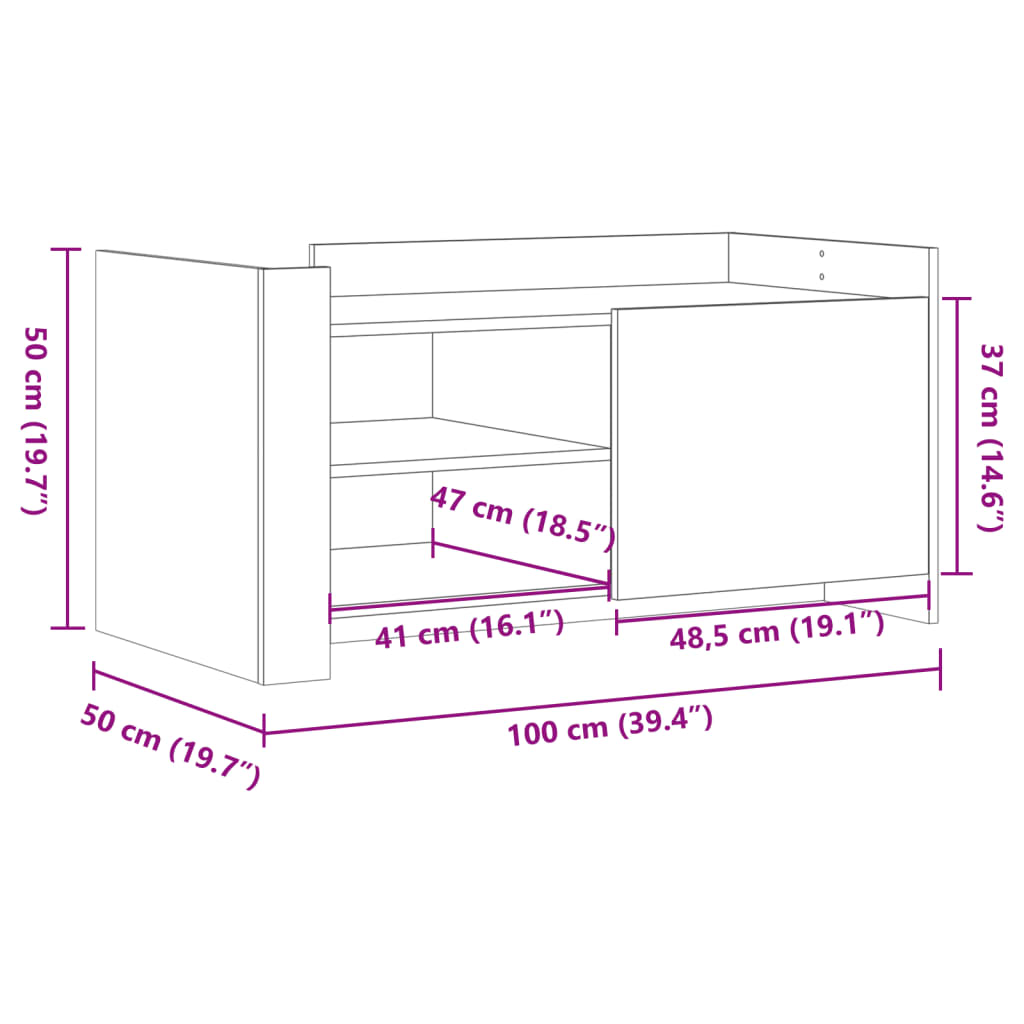 Table basse blanc 100x50x50 cm bois d'ingénierie Tables basses vidaXL   