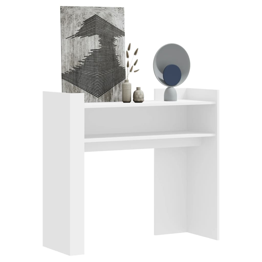 Table console blanc 100x35x90 cm bois d’ingénierie - Xios Store SNC