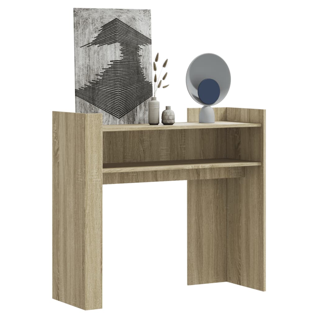 Table console chêne sonoma 100x35x90 cm bois d'ingénierie - Xios Store SNC