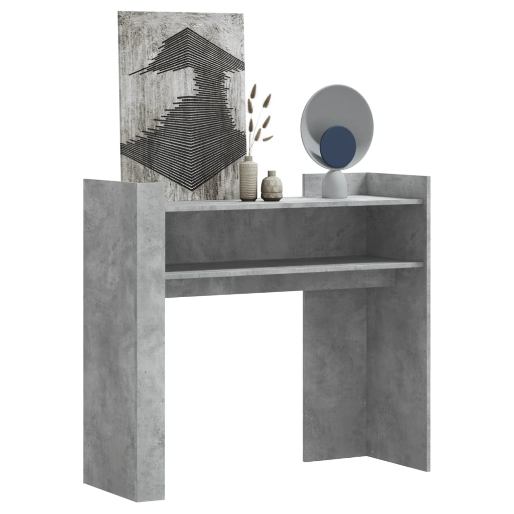 Table console gris béton 100x35x90 cm bois d'ingénierie - Xios Store SNC