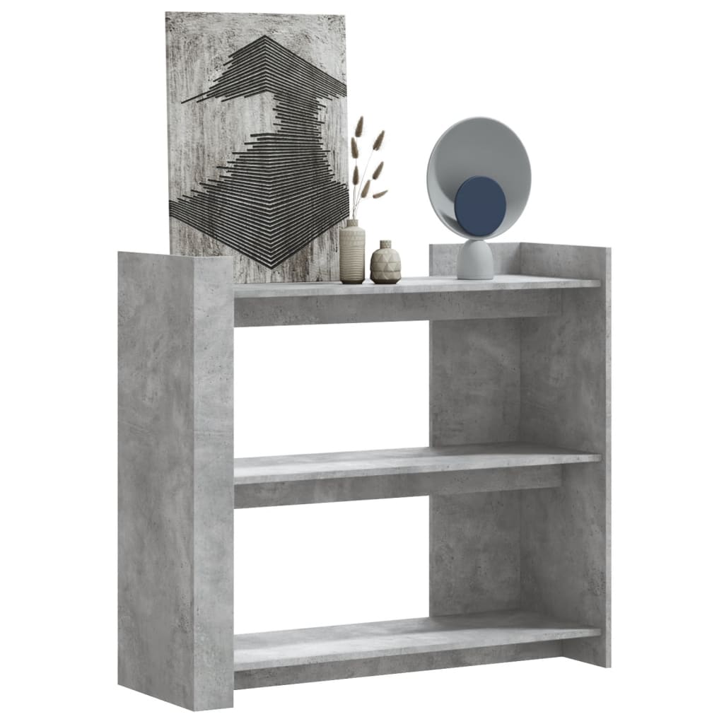 Table console gris béton 100x35x90 cm bois d'ingénierie - Xios Store SNC