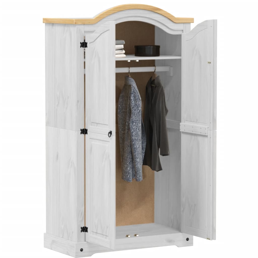 Garde-robe Corona blanc 102x52x186 cm bois de pin massif Armoires vidaXL   