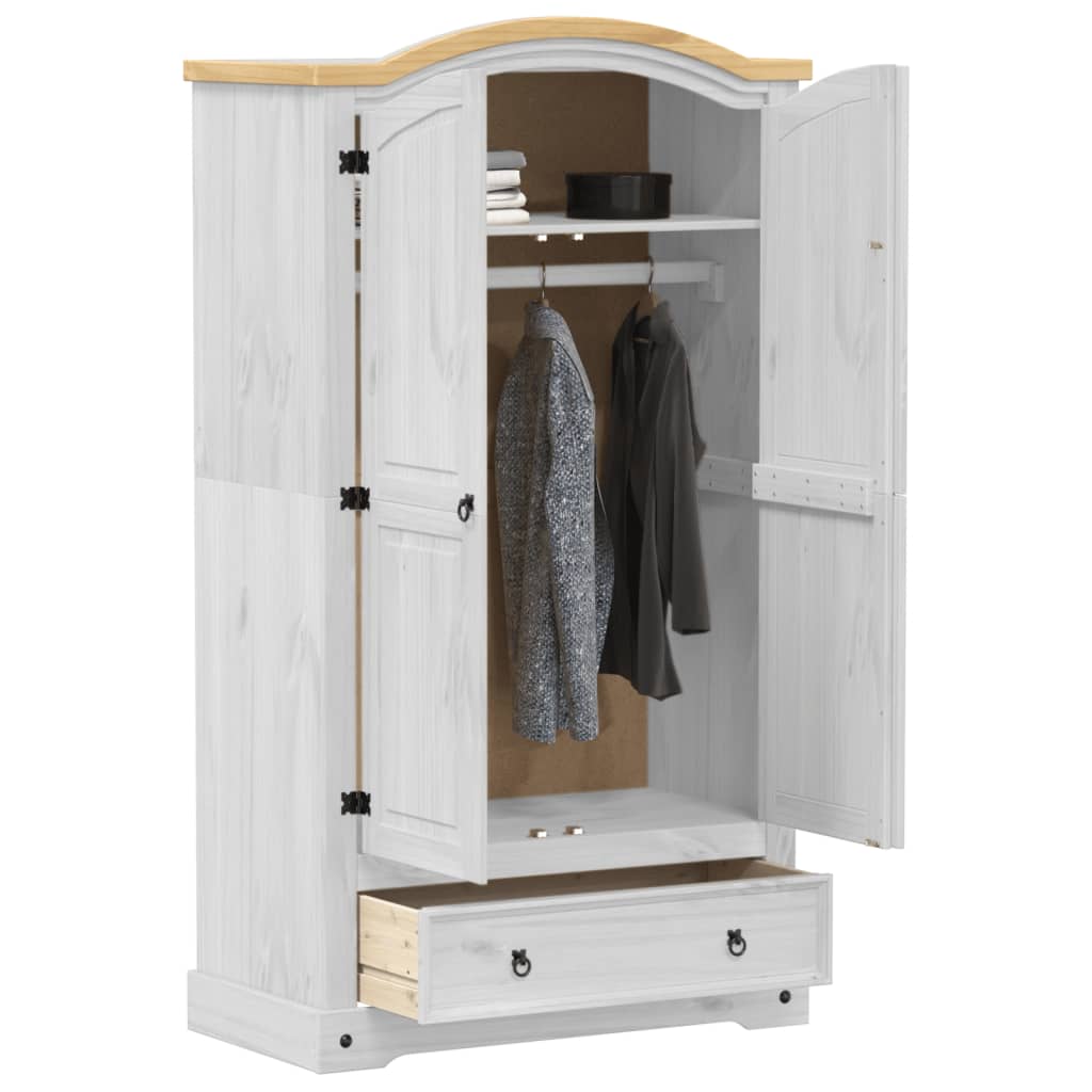 Garde-robe Corona blanc 102x52x186 cm bois de pin massif Armoires vidaXL   