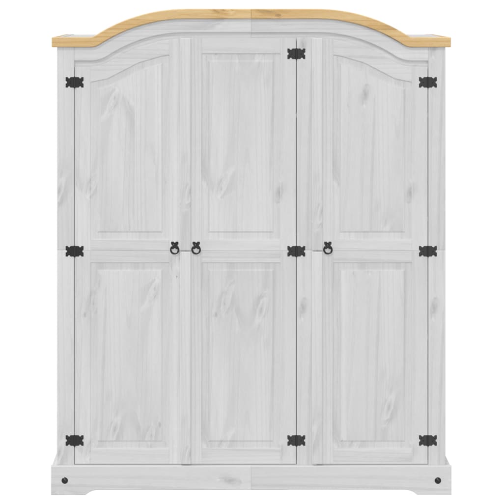 Garde-robe Corona blanc 151,5x52x186 cm bois de pin massif Armoires vidaXL   