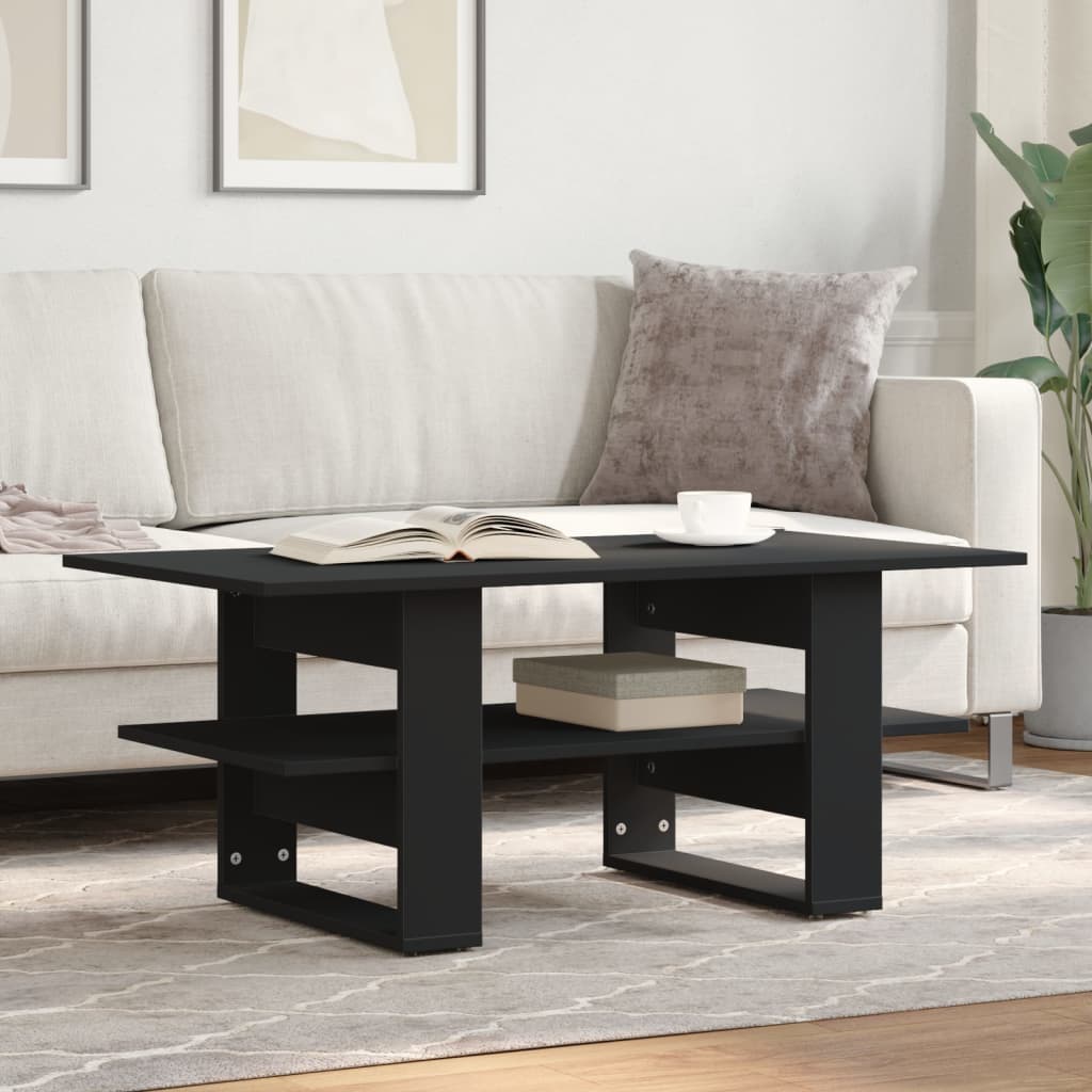 Table basse noir 102x55x42 cm bois d'ingénierie Tables basses vidaXL   