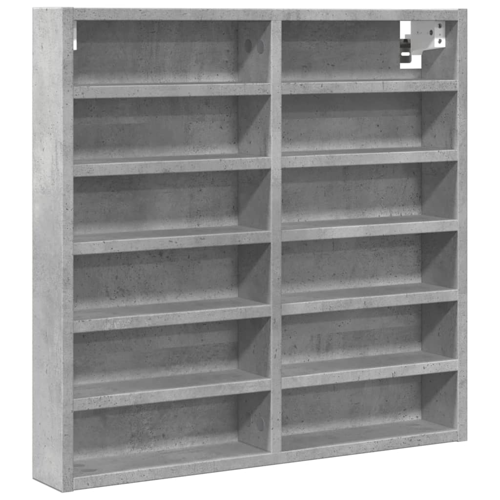 Armoire à vitrine gris béton 60x8,5x58 cm bois d'ingénierie Étagères murales & corniches vidaXL   