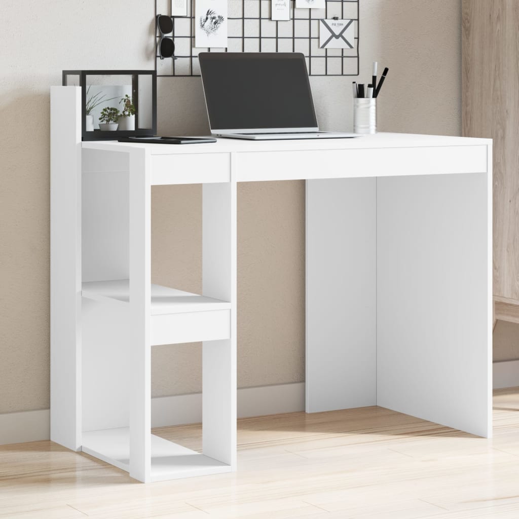 Bureau blanc 103,5x56,5x94 cm bois d'ingénierie Bureaux vidaXL   