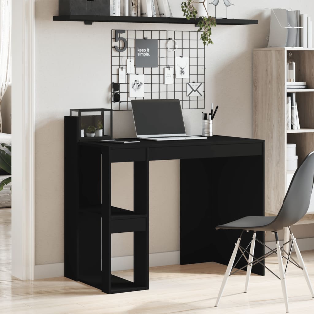 Bureau noir 103,5x56,5x94 cm bois d'ingénierie Bureaux vidaXL   