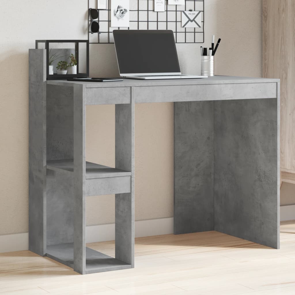 Bureau gris béton 103,5x56,5x94 cm bois d'ingénierie Bureaux vidaXL   