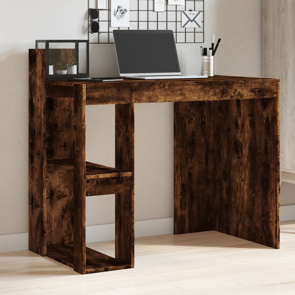 Bureau chêne fumé 103,5x56,5x94 cm bois d'ingénierie Bureaux vidaXL   