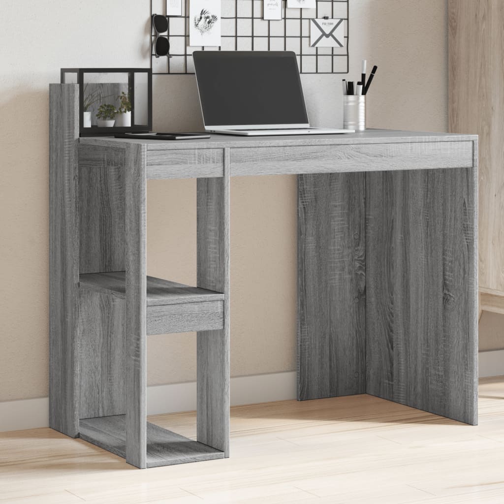 Bureau sonoma gris 103,5x56,5x94 cm bois d'ingénierie Bureaux vidaXL   