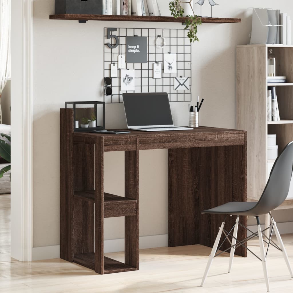 Bureau chêne marron 103,5x56,5x94 cm bois d'ingénierie Bureaux vidaXL   