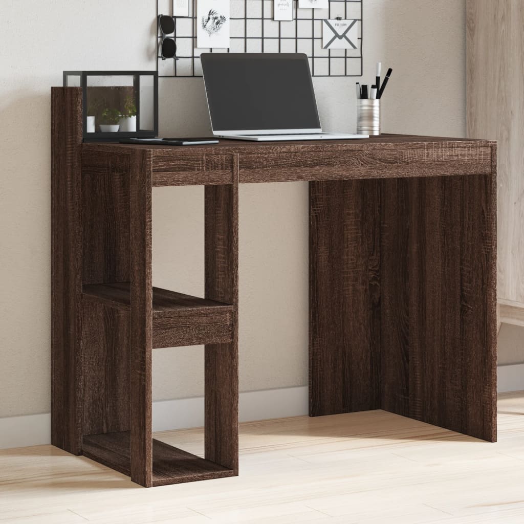 Bureau chêne marron 103,5x56,5x94 cm bois d'ingénierie Bureaux vidaXL   