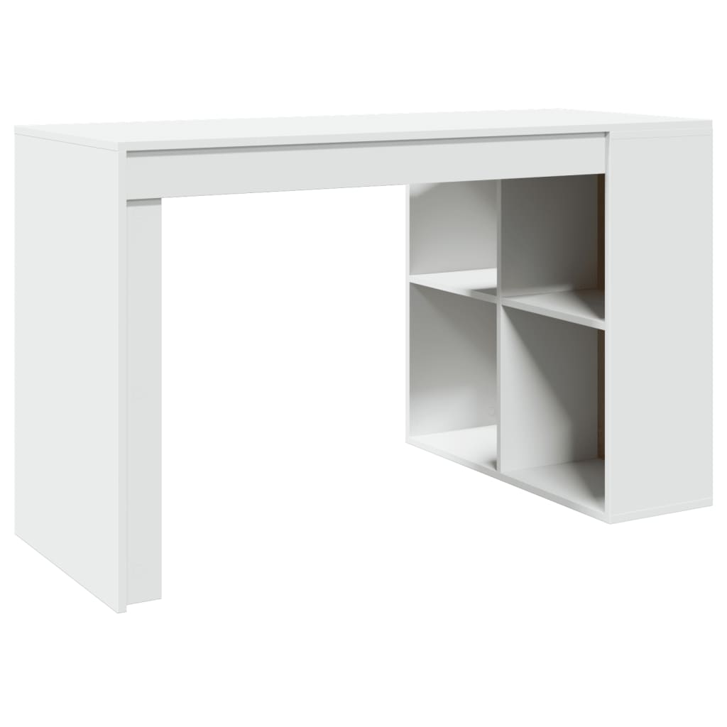 Bureau blanc 123,5x73,5x75 cm bois d'ingénierie Bureaux vidaXL   