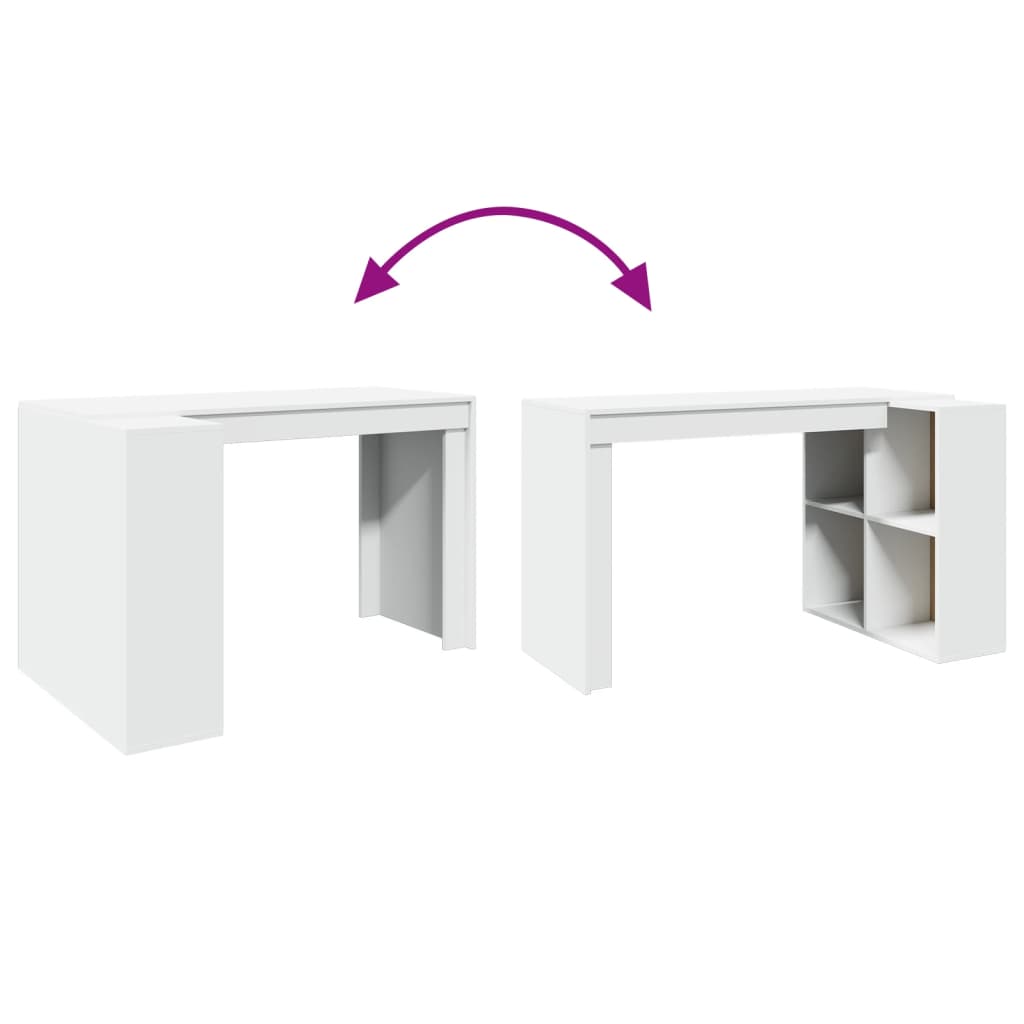 Bureau blanc 123,5x73,5x75 cm bois d'ingénierie Bureaux vidaXL   