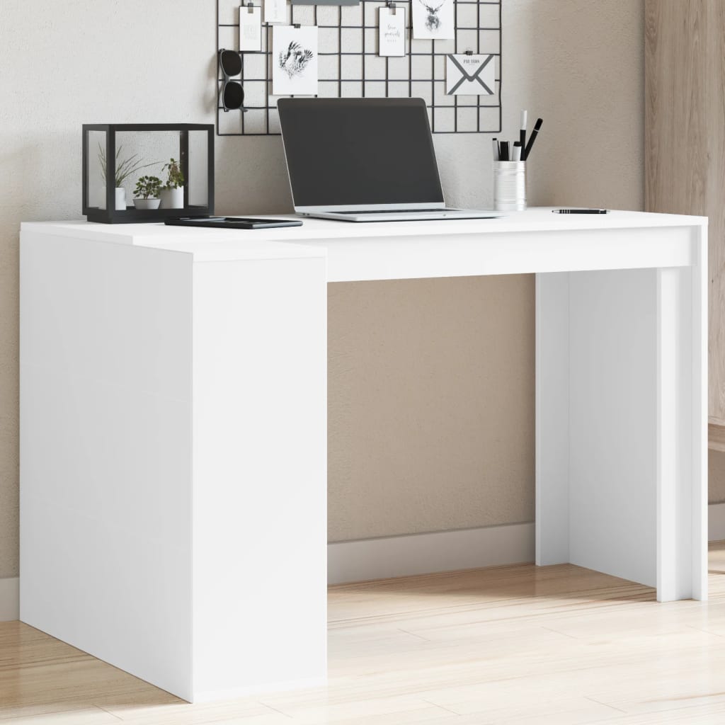 Bureau blanc 123,5x73,5x75 cm bois d'ingénierie Bureaux vidaXL   