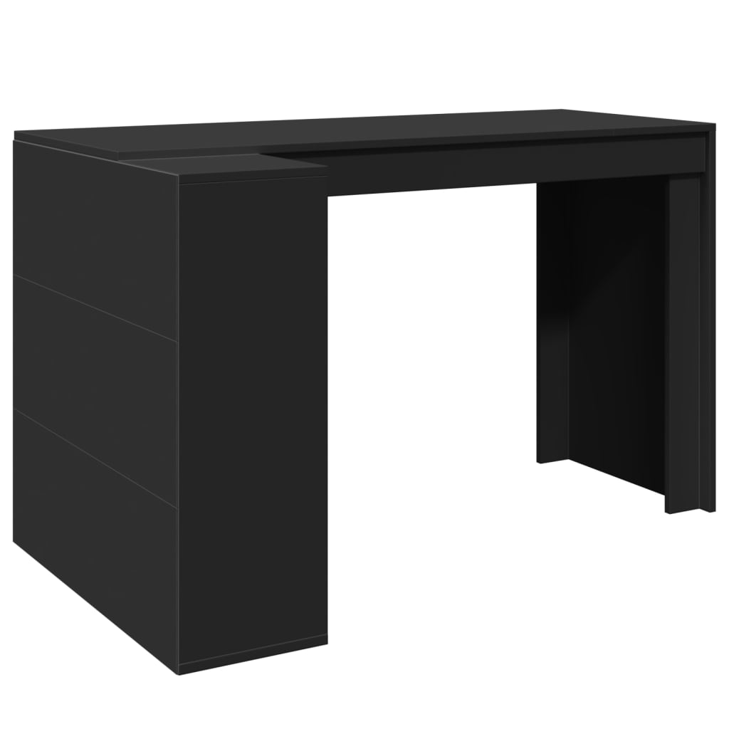 Bureau noir 123,5x73,5x75 cm bois d'ingénierie Bureaux vidaXL   