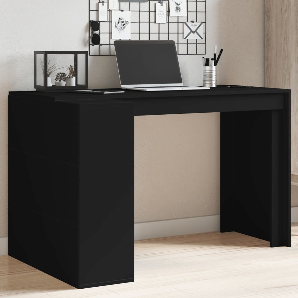 Bureau noir 123,5x73,5x75 cm bois d'ingénierie Bureaux vidaXL   