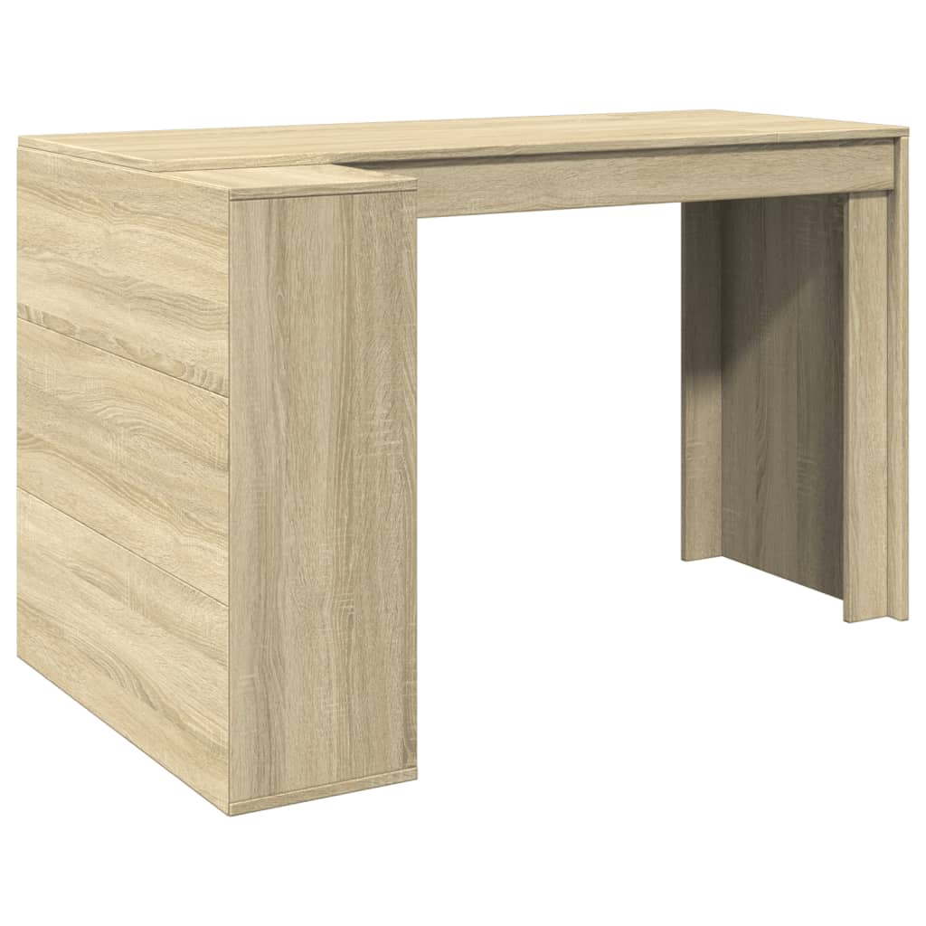 Bureau chêne sonoma 123,5x73,5x75 cm bois d'ingénierie Bureaux vidaXL   