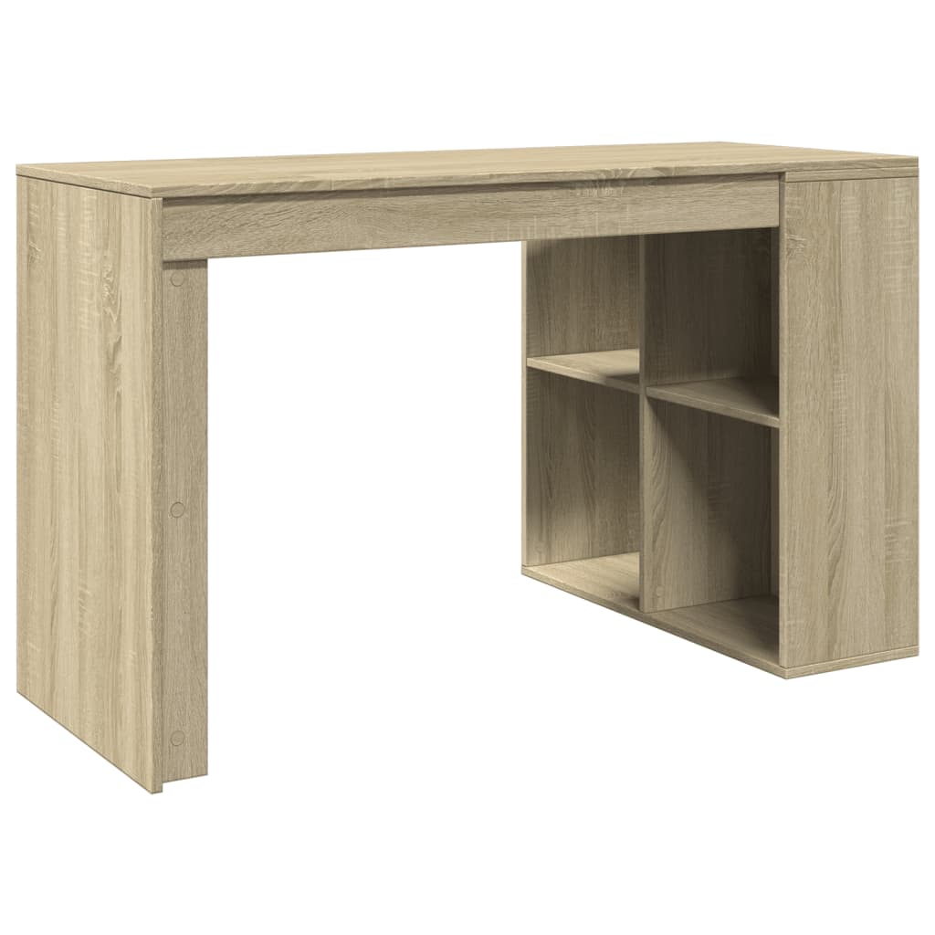 Bureau chêne sonoma 123,5x73,5x75 cm bois d'ingénierie Bureaux vidaXL   