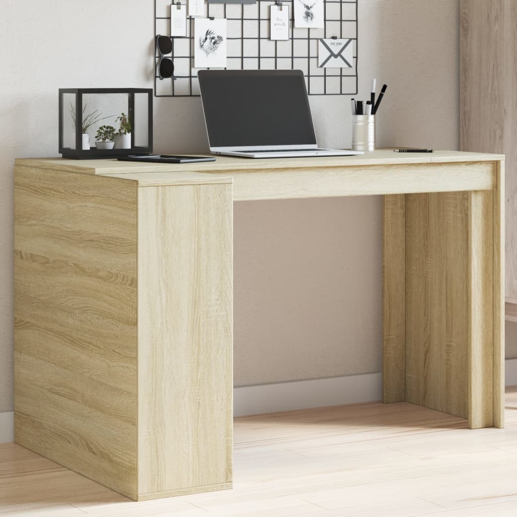 Bureau chêne sonoma 123,5x73,5x75 cm bois d'ingénierie Bureaux vidaXL   