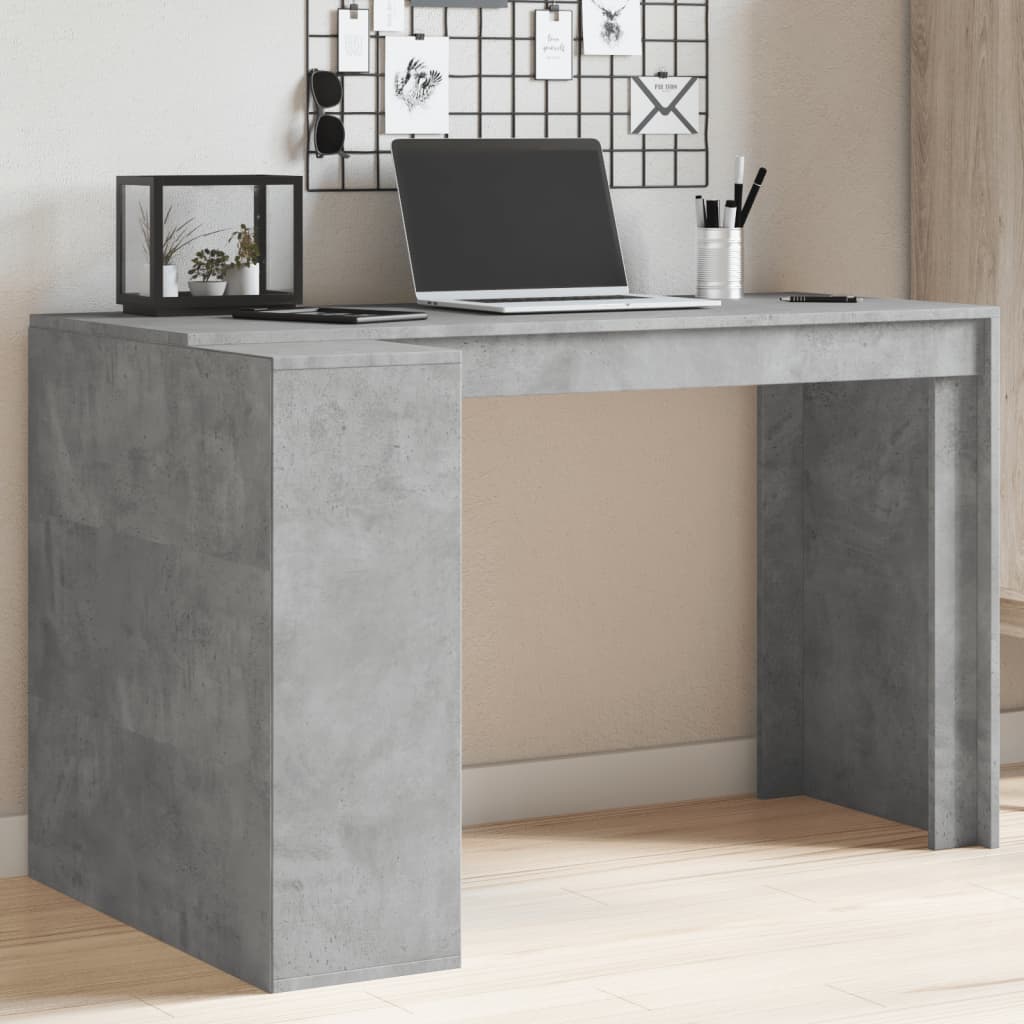 Bureau gris béton 123,5x73,5x75 cm bois d'ingénierie Bureaux vidaXL   