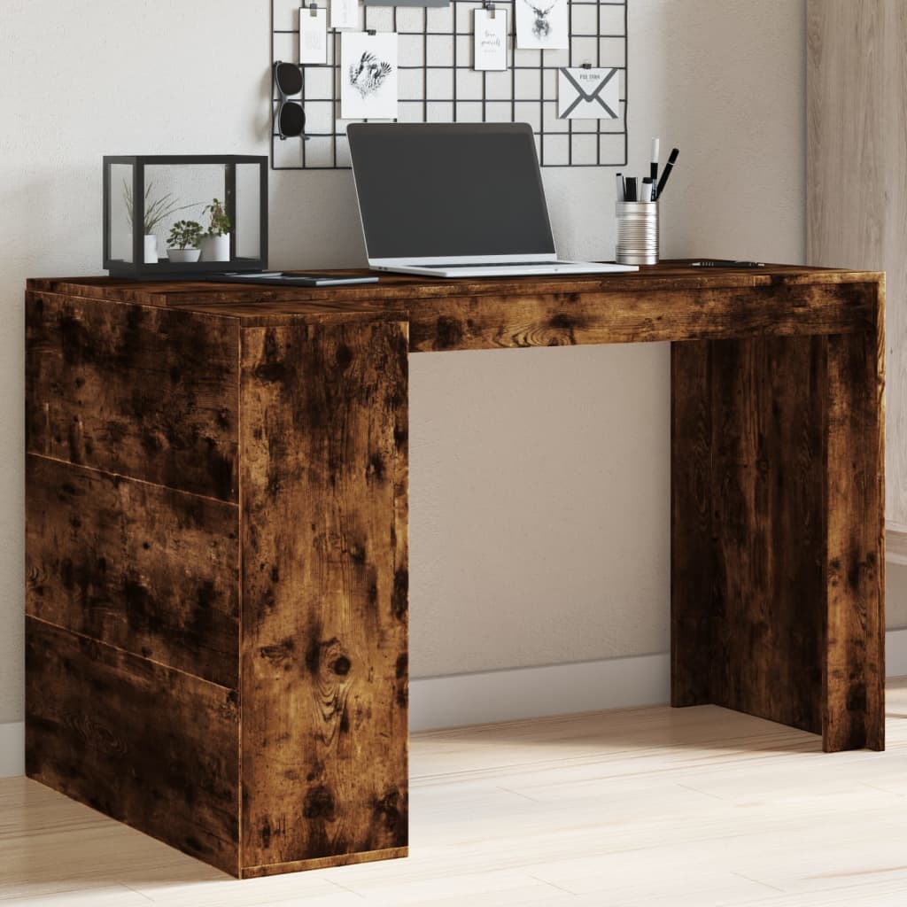 Bureau chêne fumé 123,5x73,5x75 cm bois d'ingénierie Bureaux vidaXL   