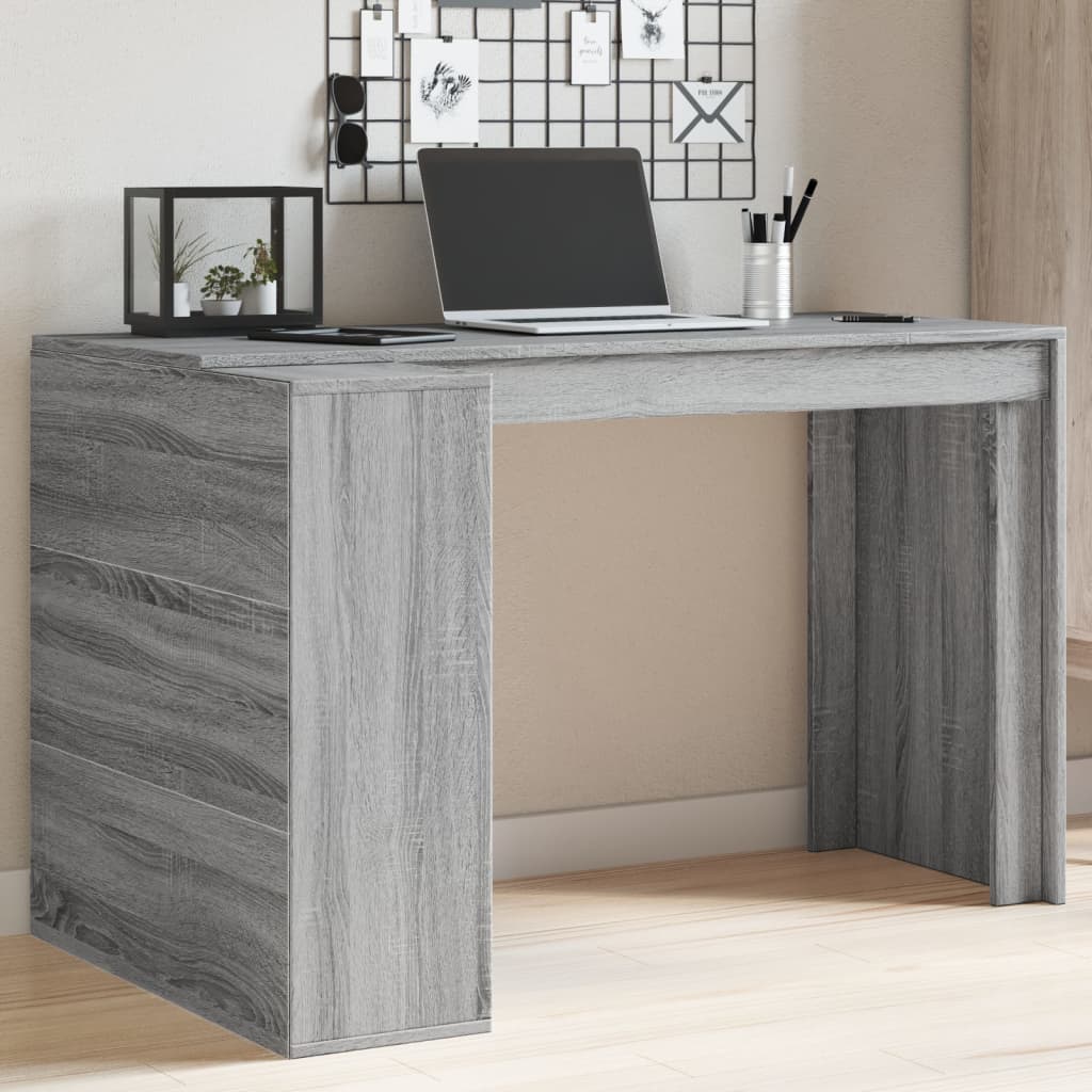 Bureau sonoma gris 123,5x73,5x75 cm bois d'ingénierie Bureaux vidaXL   