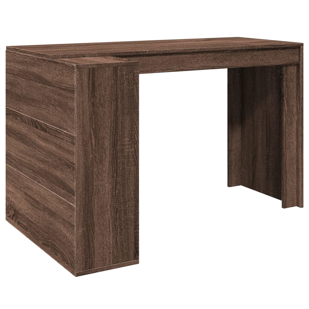 Bureau chêne marron 123,5x73,5x75 cm bois d'ingénierie Bureaux vidaXL   