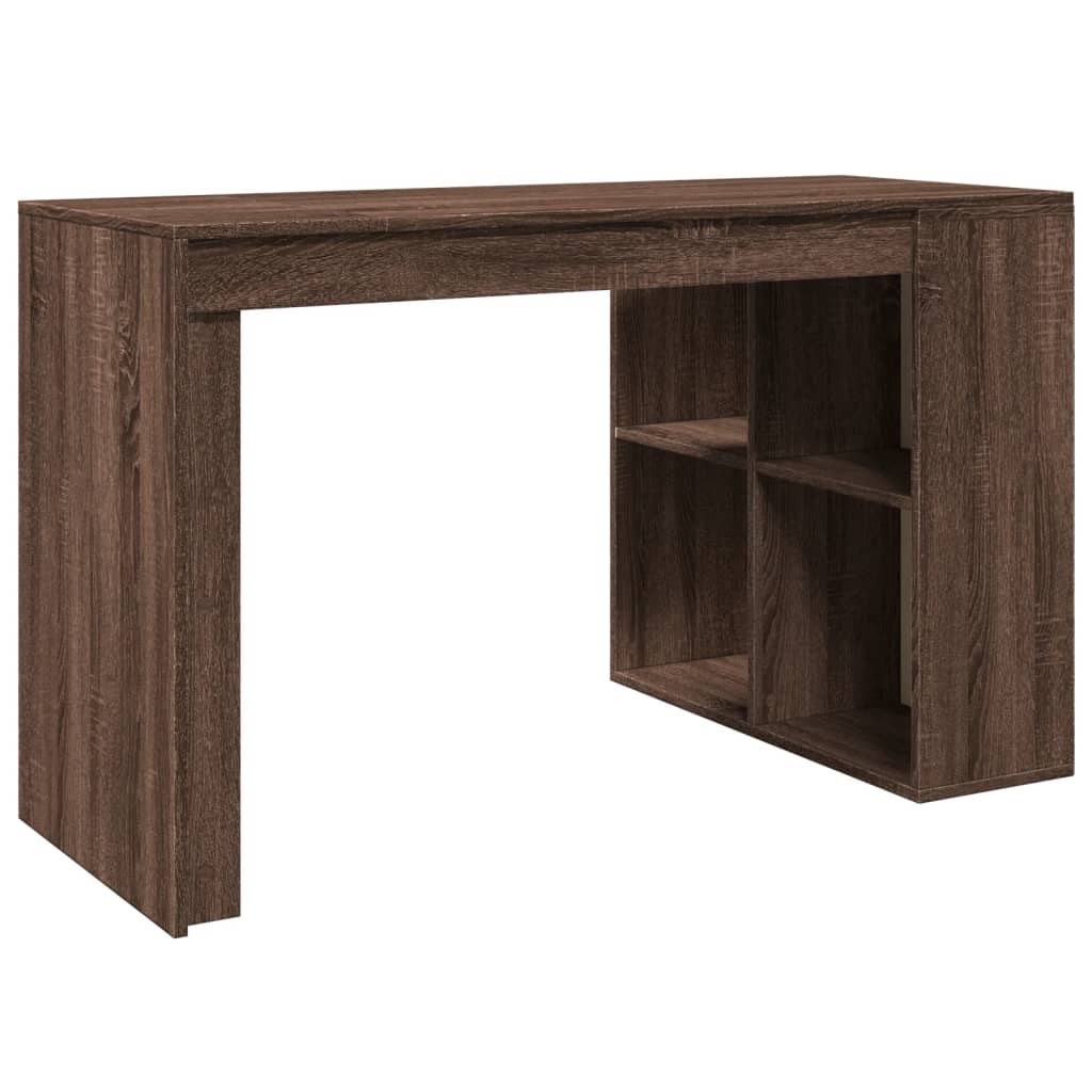 Bureau chêne marron 123,5x73,5x75 cm bois d'ingénierie Bureaux vidaXL   