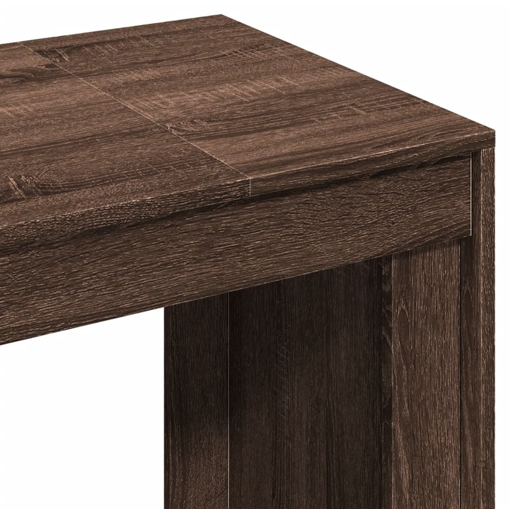 Bureau chêne marron 123,5x73,5x75 cm bois d'ingénierie Bureaux vidaXL   