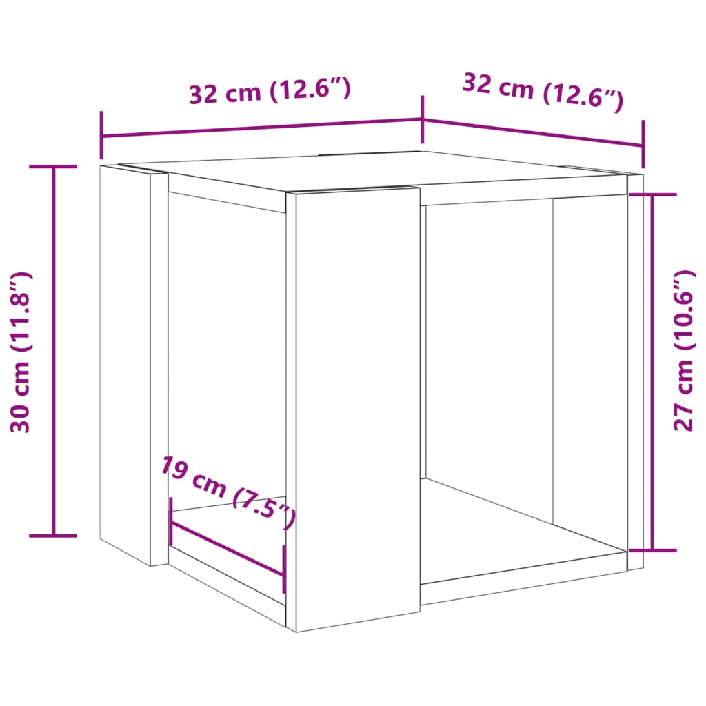 Table basse chêne marron 32x32x30 cm bois d'ingénierie Tables basses vidaXL   